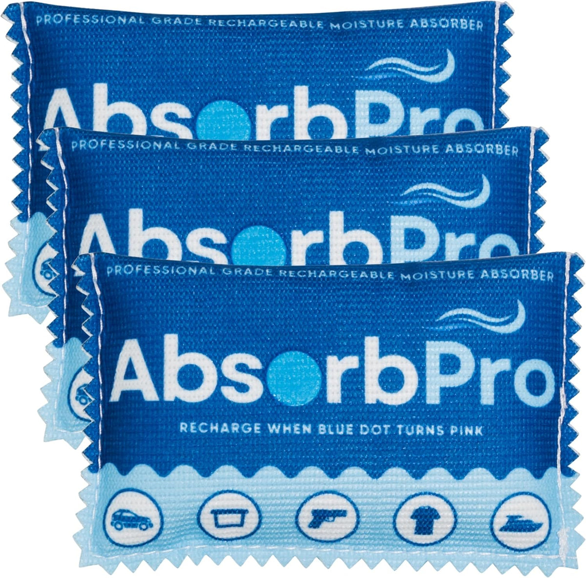 Rechargeable Dehumidifier Bag 3-Pack - 100g Reusable Moisture Absorbers - Silica Gel Packets for