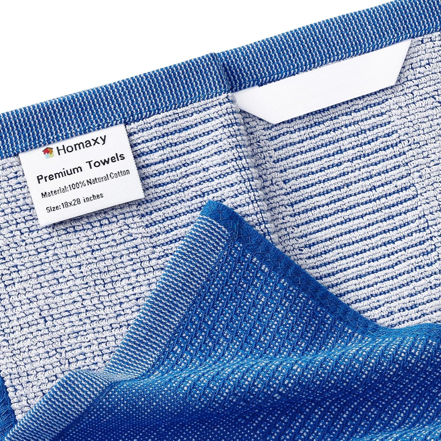Homaxy Premium Kitchen Towels(18”x 28”, 6 Pack), Large Cotton Kitchen Hand Towels, Flat and Terry