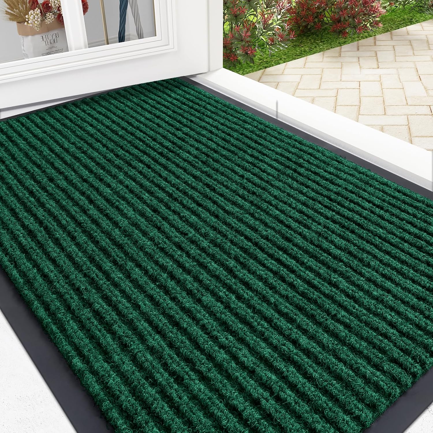 OLANLY Front Door Mat Indoor Outdoor Entrance, Waterproof Heavy Duty Doormat, Fade Resistant, Low