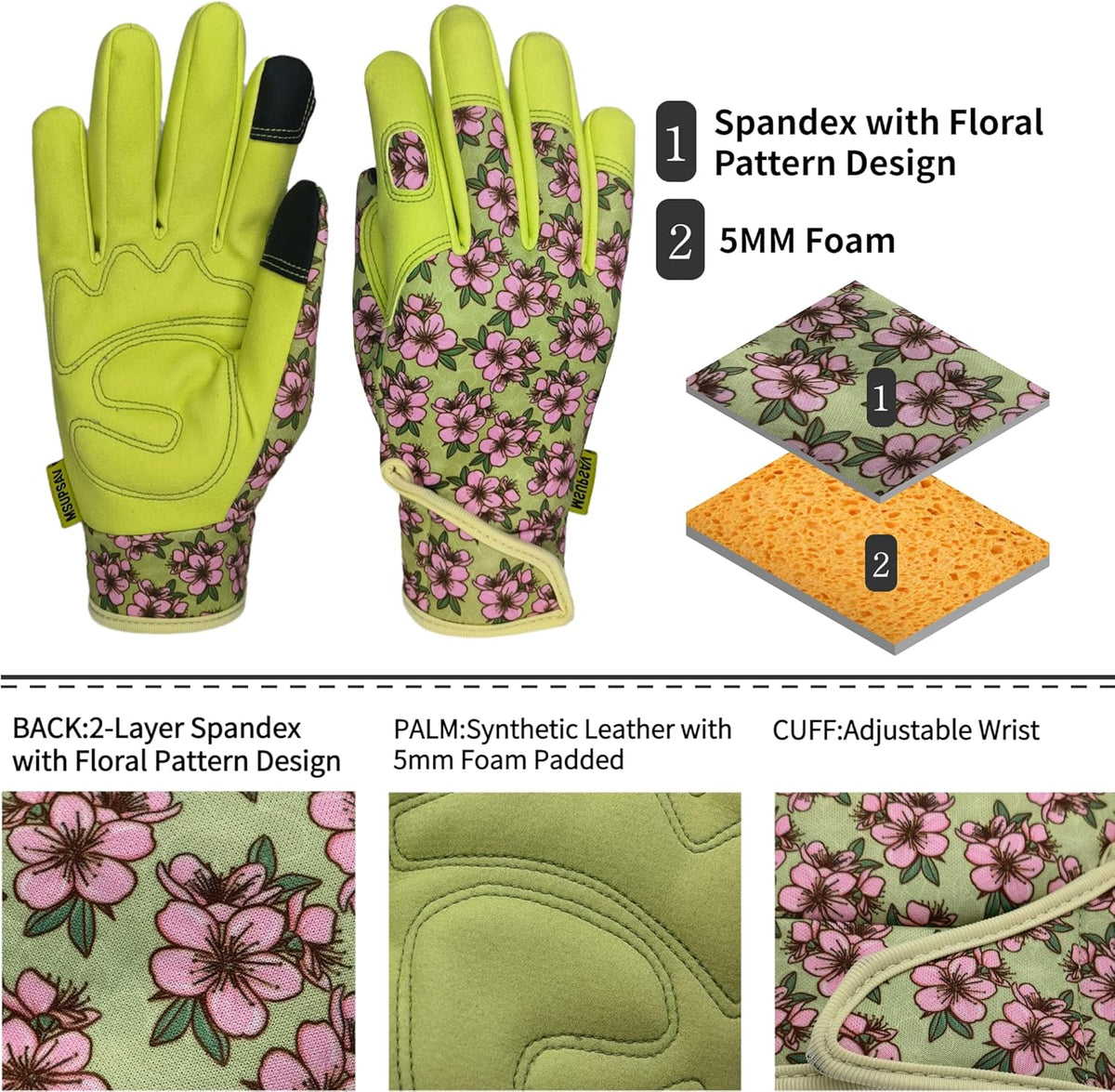 Thorn Proof&Puncture Resistant Gardening Gloves with Grip,Garden Gloves for Women, Leather Work