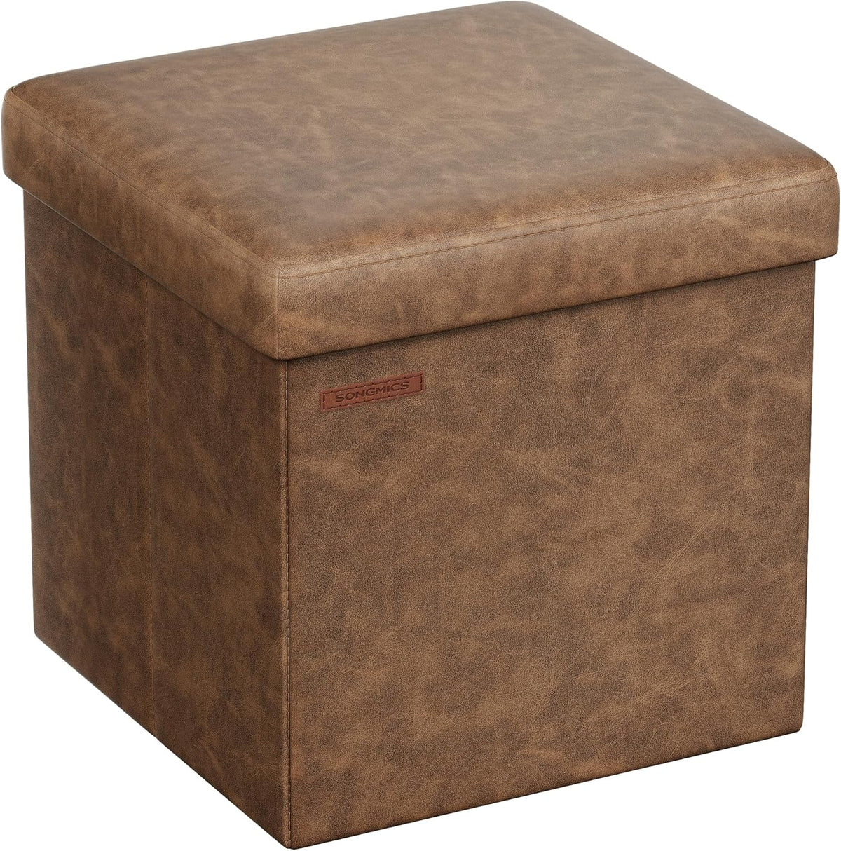 SONGMICS Mazie Collection - 15 Inches Ottoman with Storage, Footstool, Storage Ottoman, Load 660