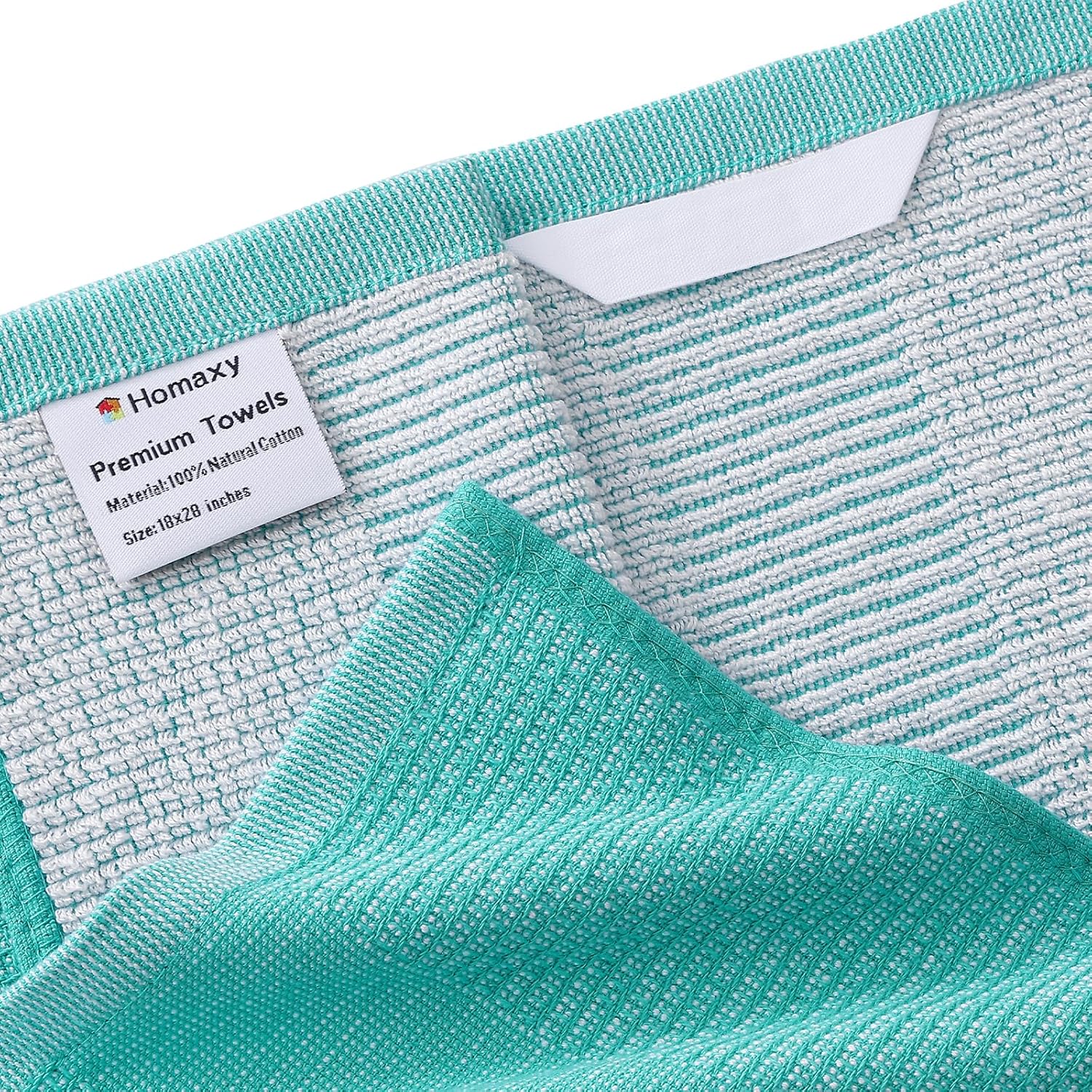 Homaxy Premium Kitchen Towels(18”x 28”, 8 Pack), Large Cotton Kitchen Hand Towels, Flat and Terry