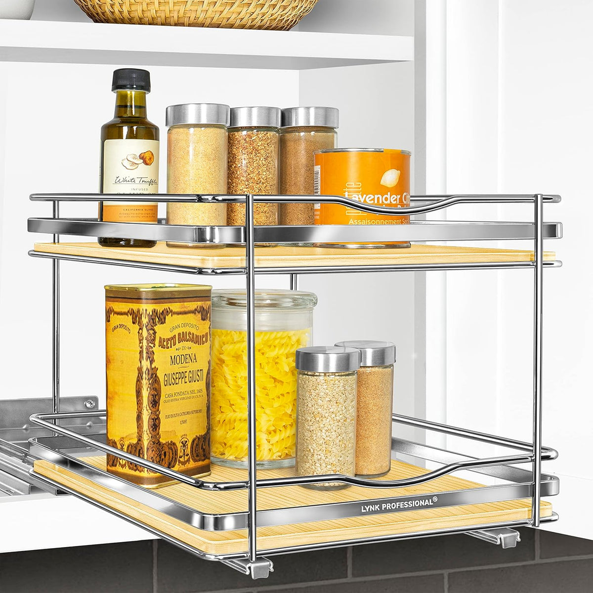 LYNK PROFESSIONAL® Élite™ Pull Out Spice Rack Organizer for Inside Kitchen Cabinets - 10-1/4 inch