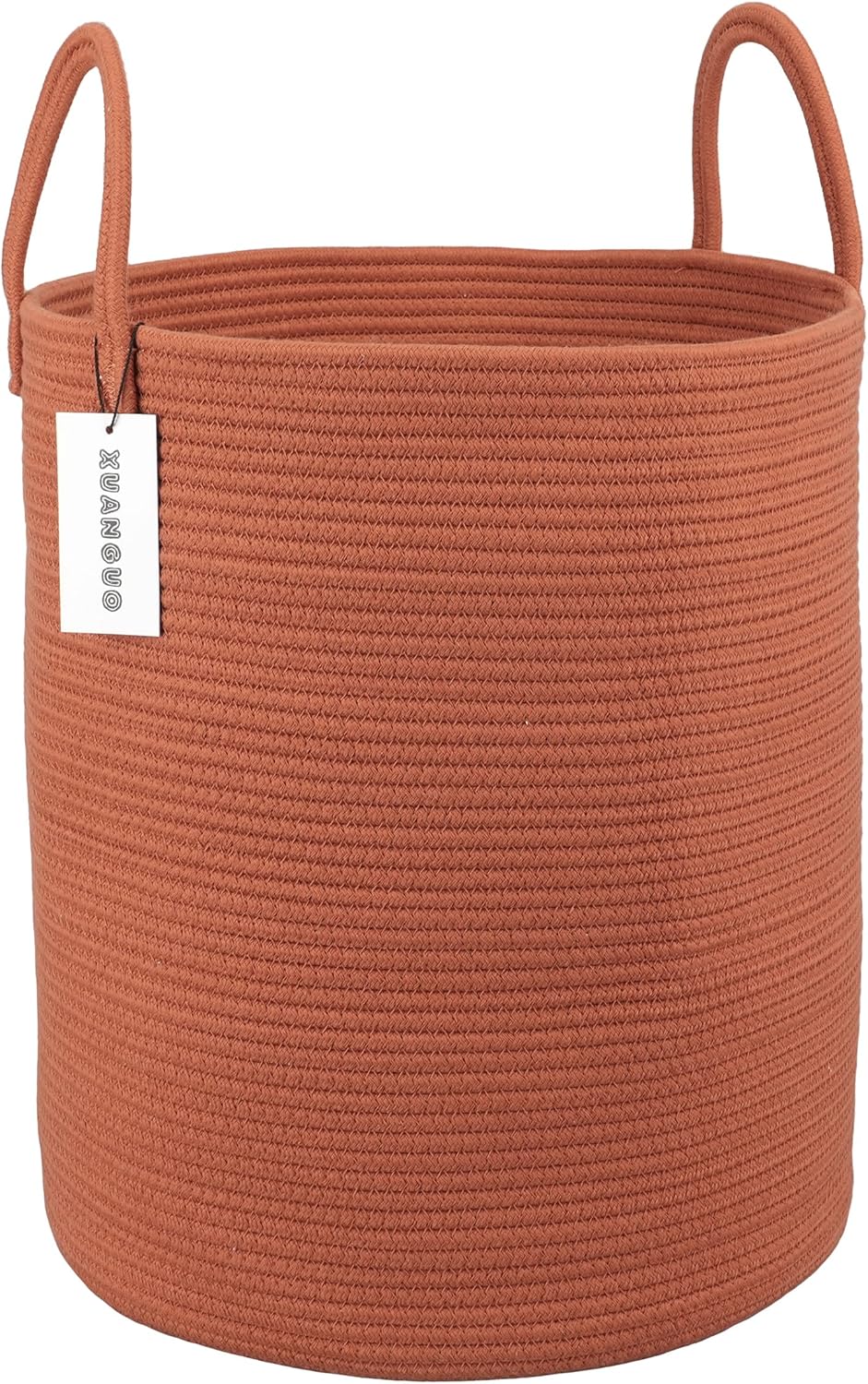 Cotton Rope Laundry Basket Hamper for Clothes Woven Storage Basket for Living Room Bedroom Boho