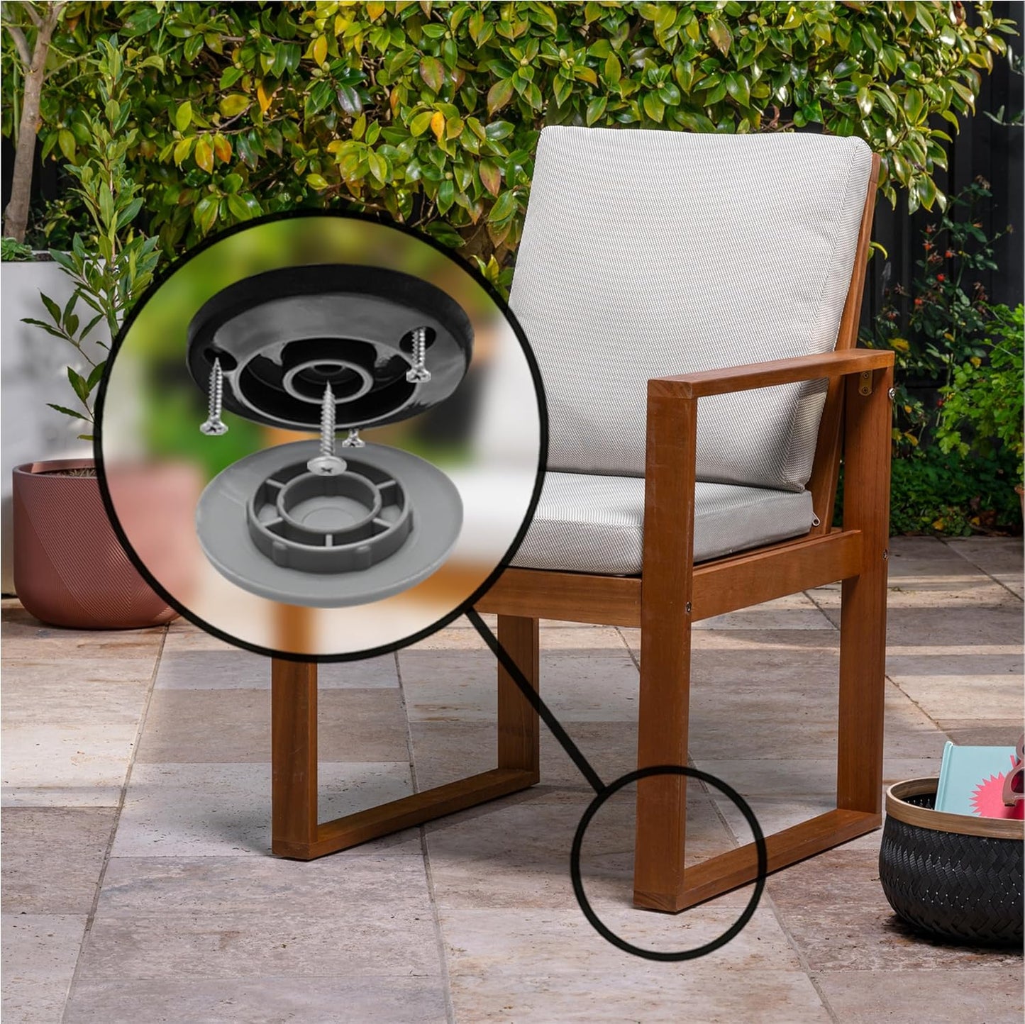 Gorilla Outdoor 2 Inch Furniture Sliders/Screw on Nylon Glide Floor Protectors (Set of 4 Glides)