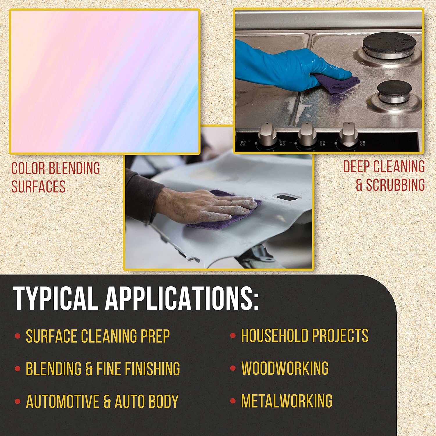 Dura-Gold Premium 6" x 9" Purple Medium Fine 600 Grit General Purpose Scuff Pads, Box of 10