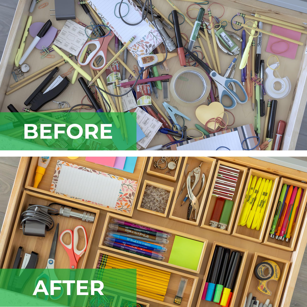 Grow Forward Bamboo Drawer Organizer Boxes – view 4