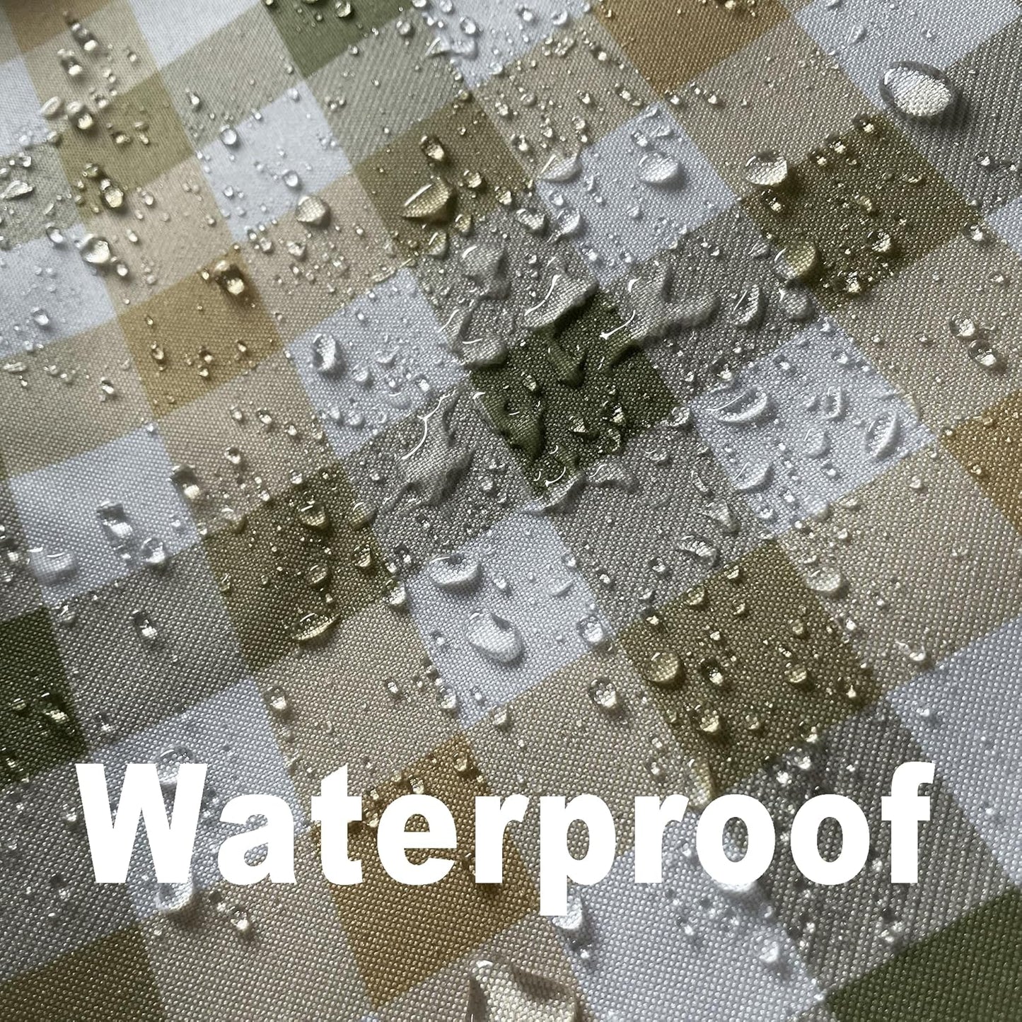 Classic Gingham Tablecloth Fabric - Oblong 58x120 Water Resistant Chequered Pattern Table Cloth for