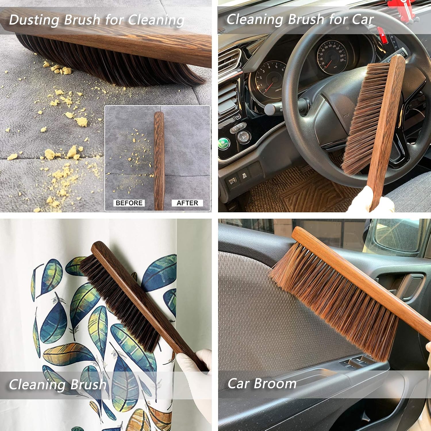 Hand Broom Cleaning Brushes-Soft Bristles Dusting Brush for Cleaning