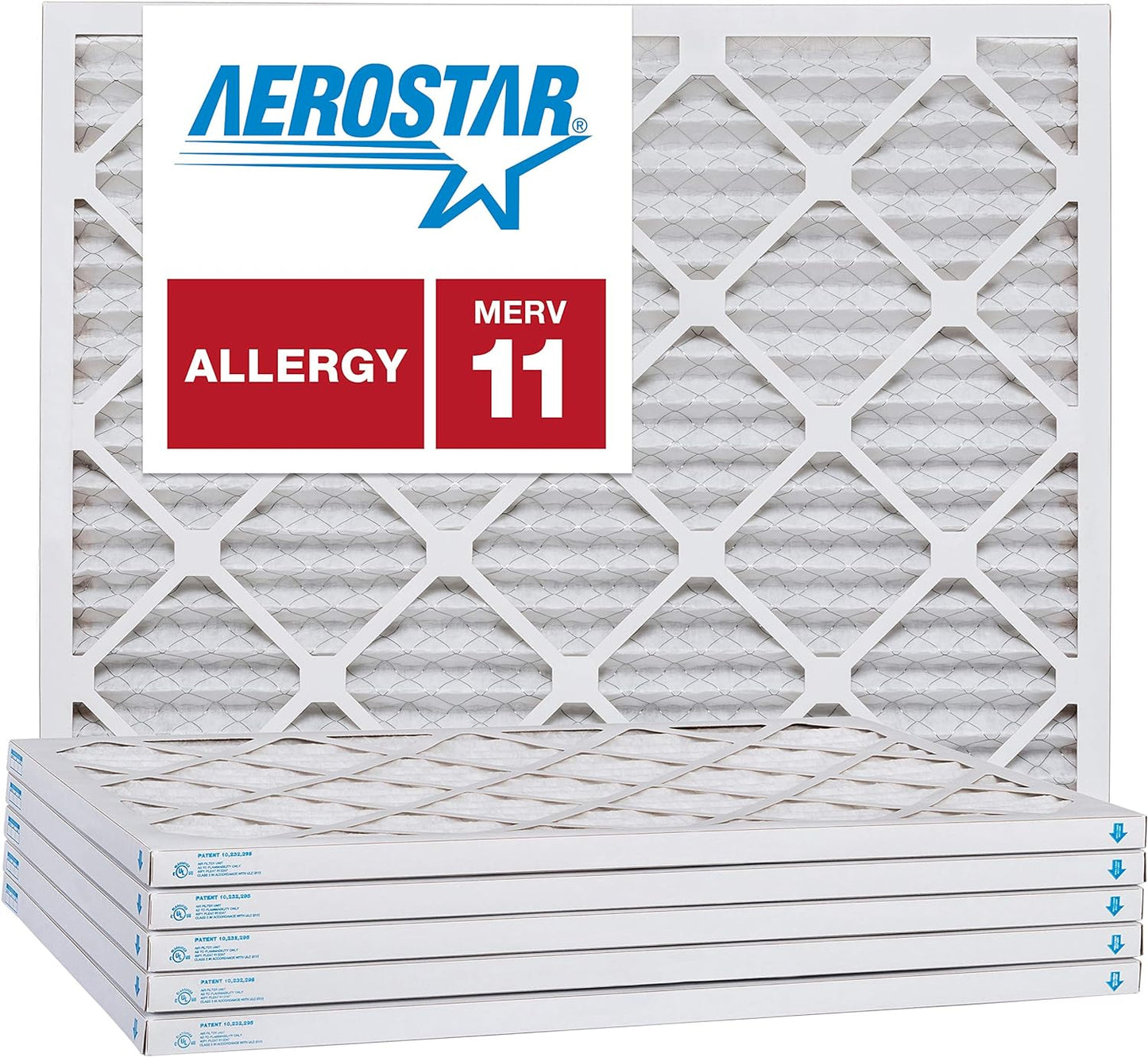 Aerostar 6x12x1 MERV 11, Pleated Air Filter, 6x12x1, Box of 6, Made in the USA