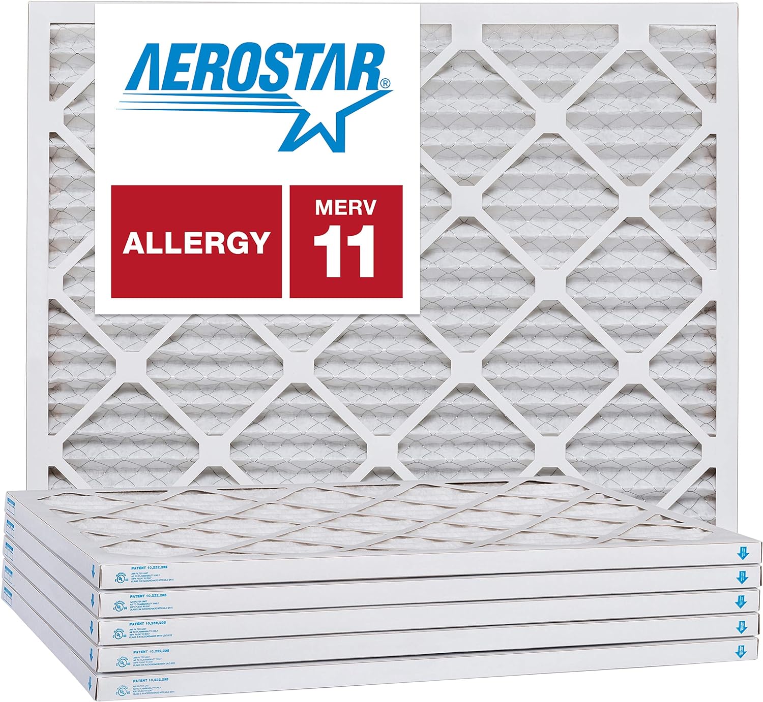 Aerostar 6x12x1 MERV 11, Pleated Air Filter, 6x12x1, Box of 6, Made in the USA