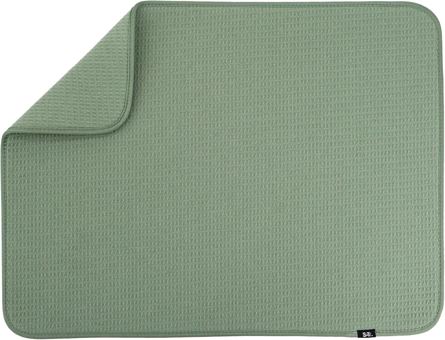 S&T INC. Dish Drying Mat XL, 18” x 24”, Absorbent Microfiber Kitchen Counter Mat, Dish Drying Pad