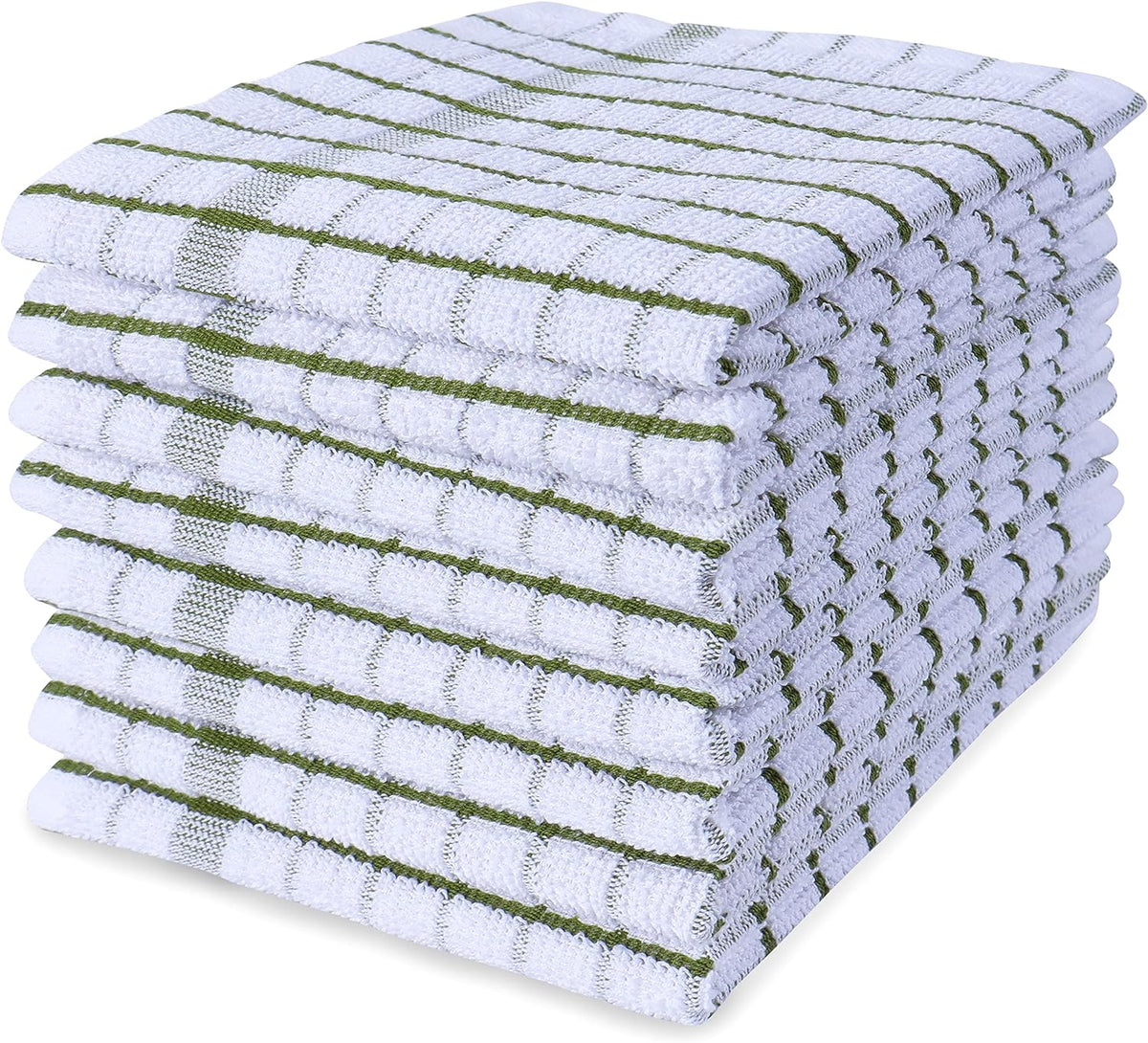 AMOUR INFINI Kitchen Dish Cloths Set of 8 - Ultra Soft, Highly Absorbent, Quick-Drying Terry Cotton