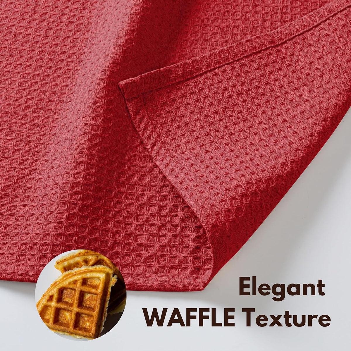 Native Fab Cotton Kitchen Towel with Hanging Loop 16x26 inches, 6-Pack, Waffle Weave Kitchen Towels