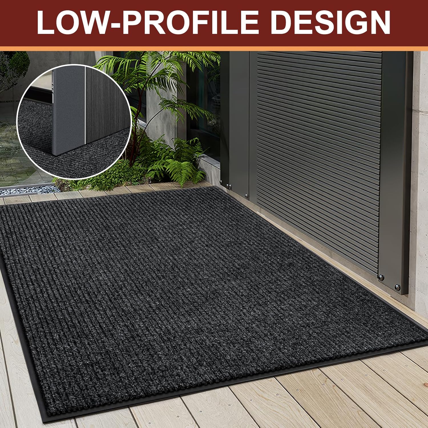 Vicwe Indoor Outdoor Door Mat, 3'x4' Heavy Duty Front Door Mat, Non-Slip Washable Doormats Entrance