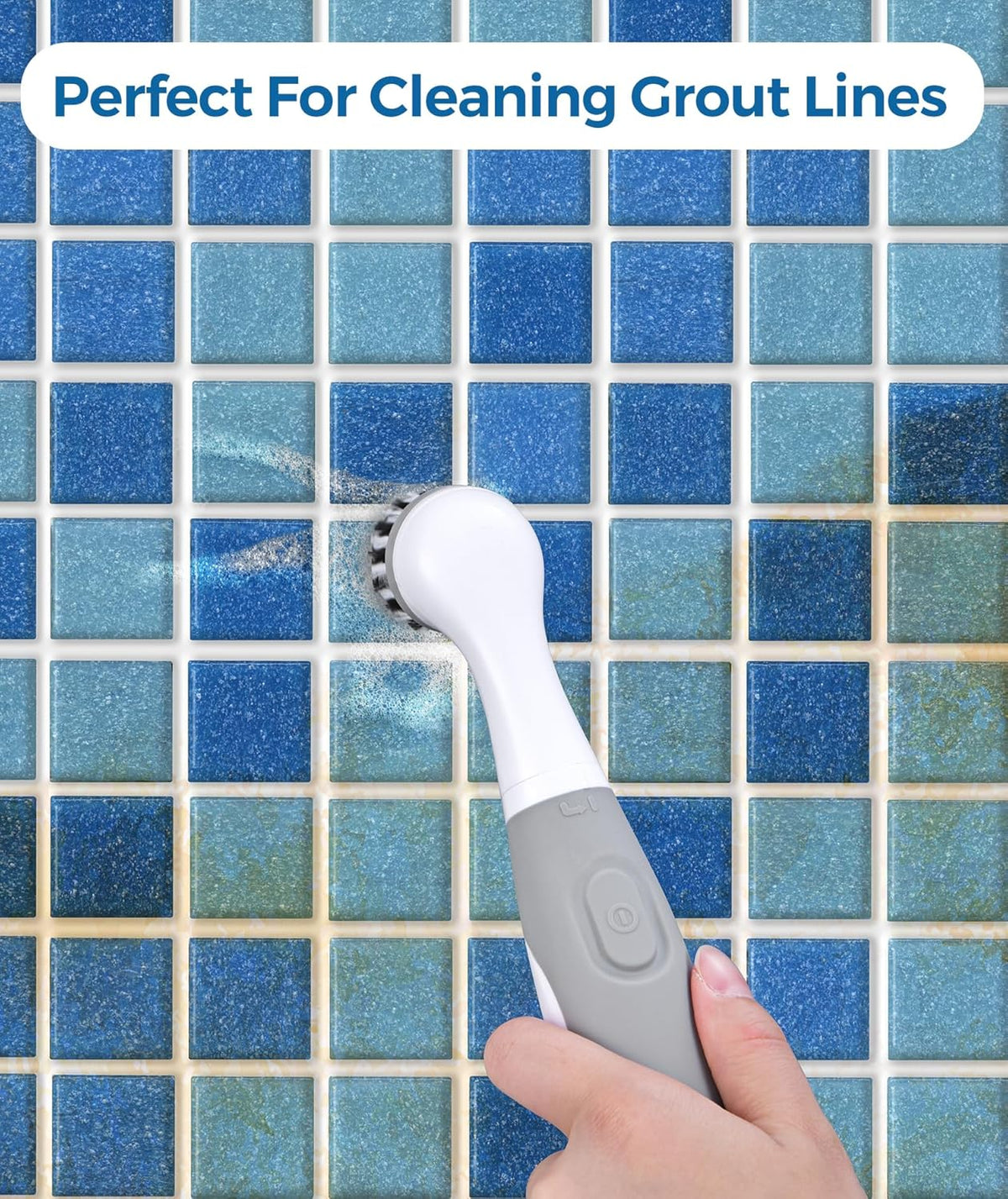 kHelfer Electric Cleaning Brush with Battery Power, KH6A Small Electric Grout Brush&5 Replacement