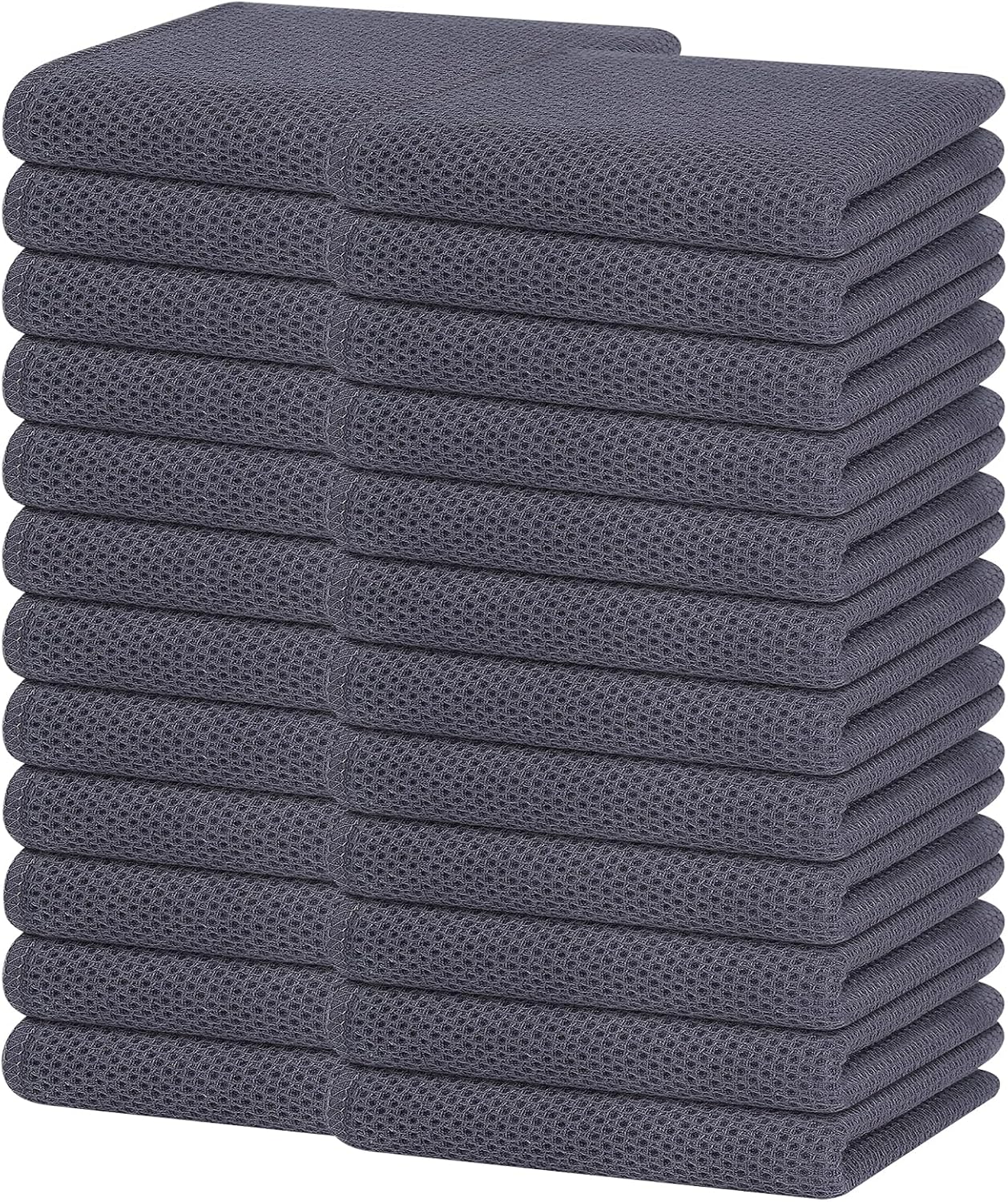 Homaxy 100% Cotton Waffle Weave Kitchen Dish Towels, Ultra Soft Absorbent Quick Drying Cleaning