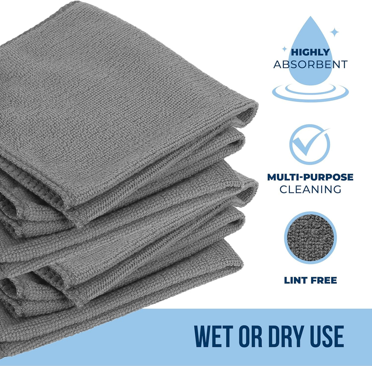 GREEN LIFESTYLE Chamois Cloth, Microfiber Cleaning Cloth 50 Pack, Borderless Towels Cleaning, Car