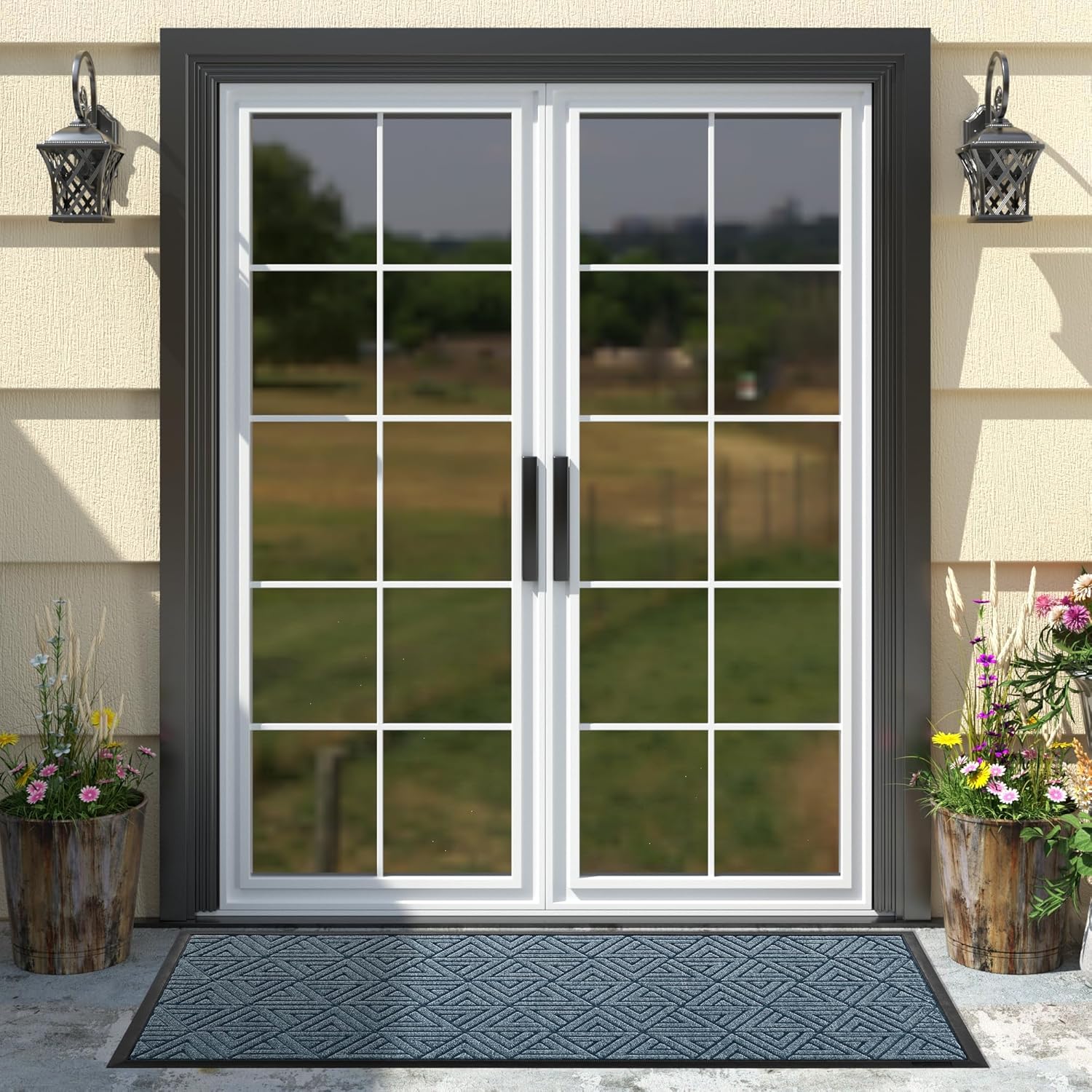 Yimobra Large Door Mat 47x24, All-Weather Waterproof Non-Slip Welcome Matt Outdoor, Heavy Duty Non