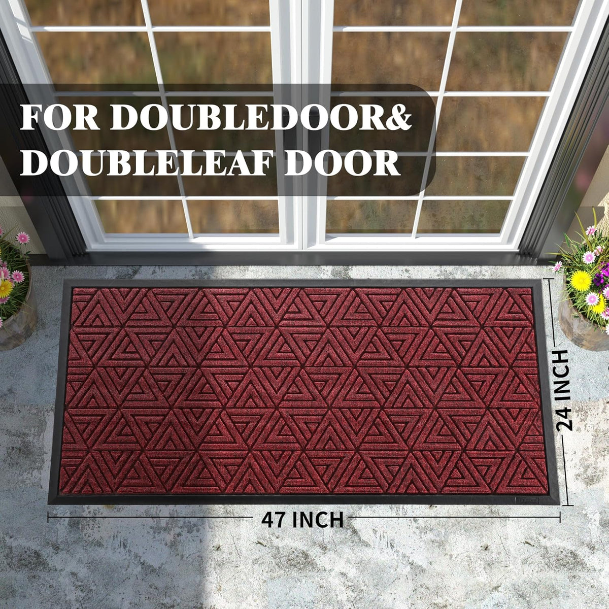 Yimobra Large Door Mat 47x24, All-Weather Waterproof Non-Slip Welcome Matt Outdoor, Heavy Duty Non