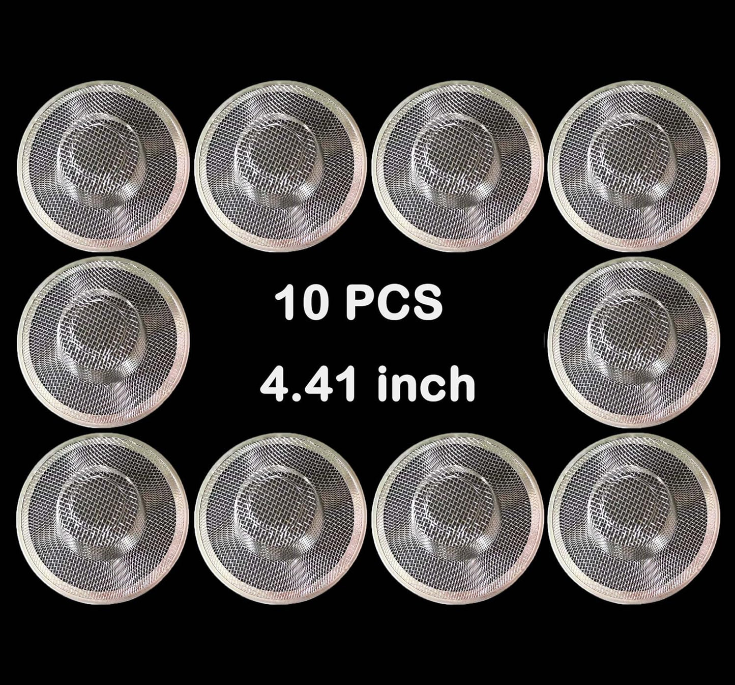 10Pcs Metal Mesh Kitchen Sink Strainer, 4.41" Stainless Steel Slop Basket Filter Trap Kitchen Sink