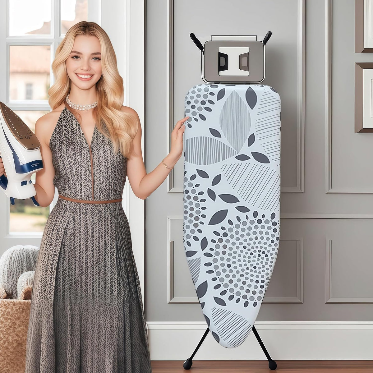 Ironing Board Cover with Two 5MM Thick Feltpads,12"x36"Heat Resistant Replacement Ironing Board