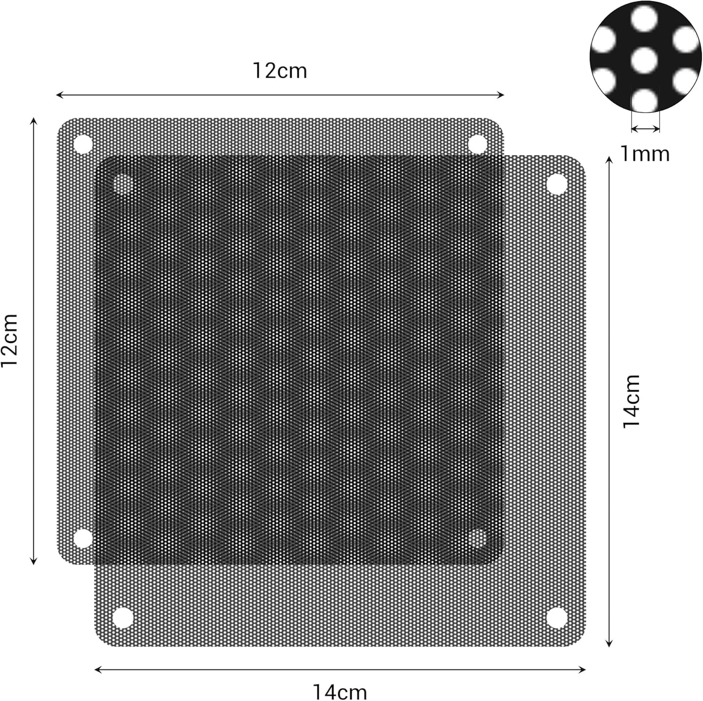 140mm Fan Dust Filter PC, 10Pack PVC Computer Dust Filter Mesh Dustproof Case Cover PC Cooler Fan