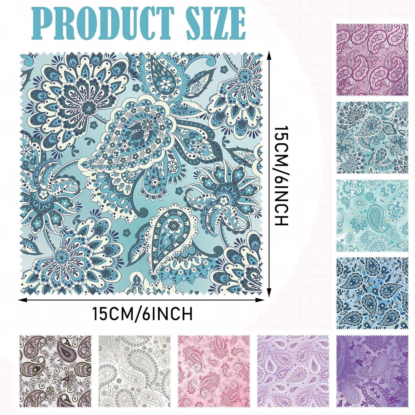 Sinmoe 20 Pcs Microfiber Cleaning Cloth Cute Paisley Waves Design Microfiber Soft Multicolor