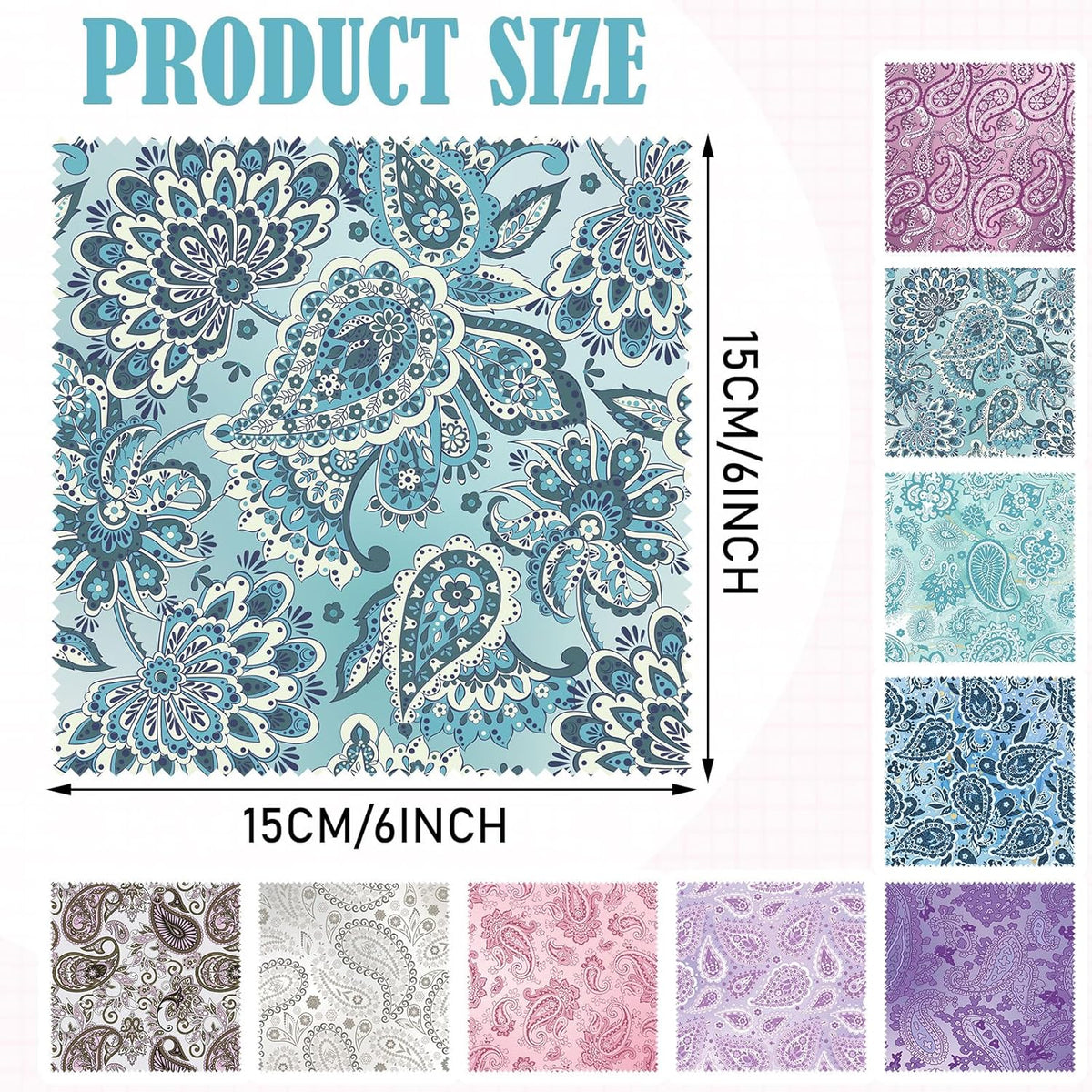 Sinmoe 20 Pcs Microfiber Cleaning Cloth Cute Paisley Waves Design Microfiber Soft Multicolor