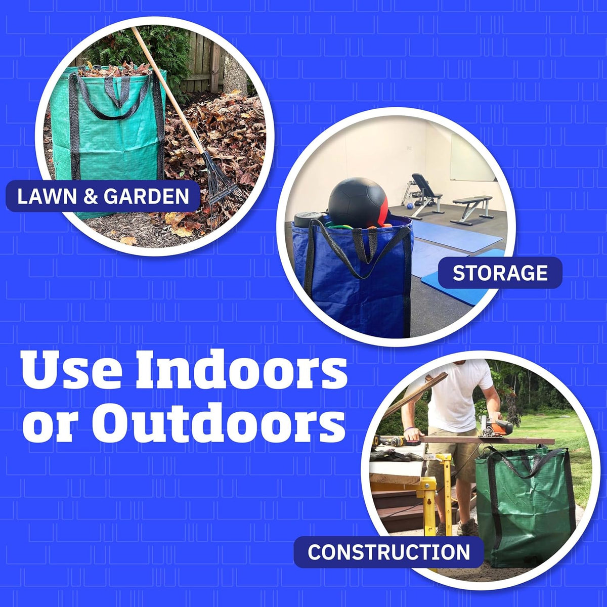 DURASACK Heavy Duty Home and Yard Bags 48-Gallon Reusable Self-Standing Lawn and Leaf Bags Garbage