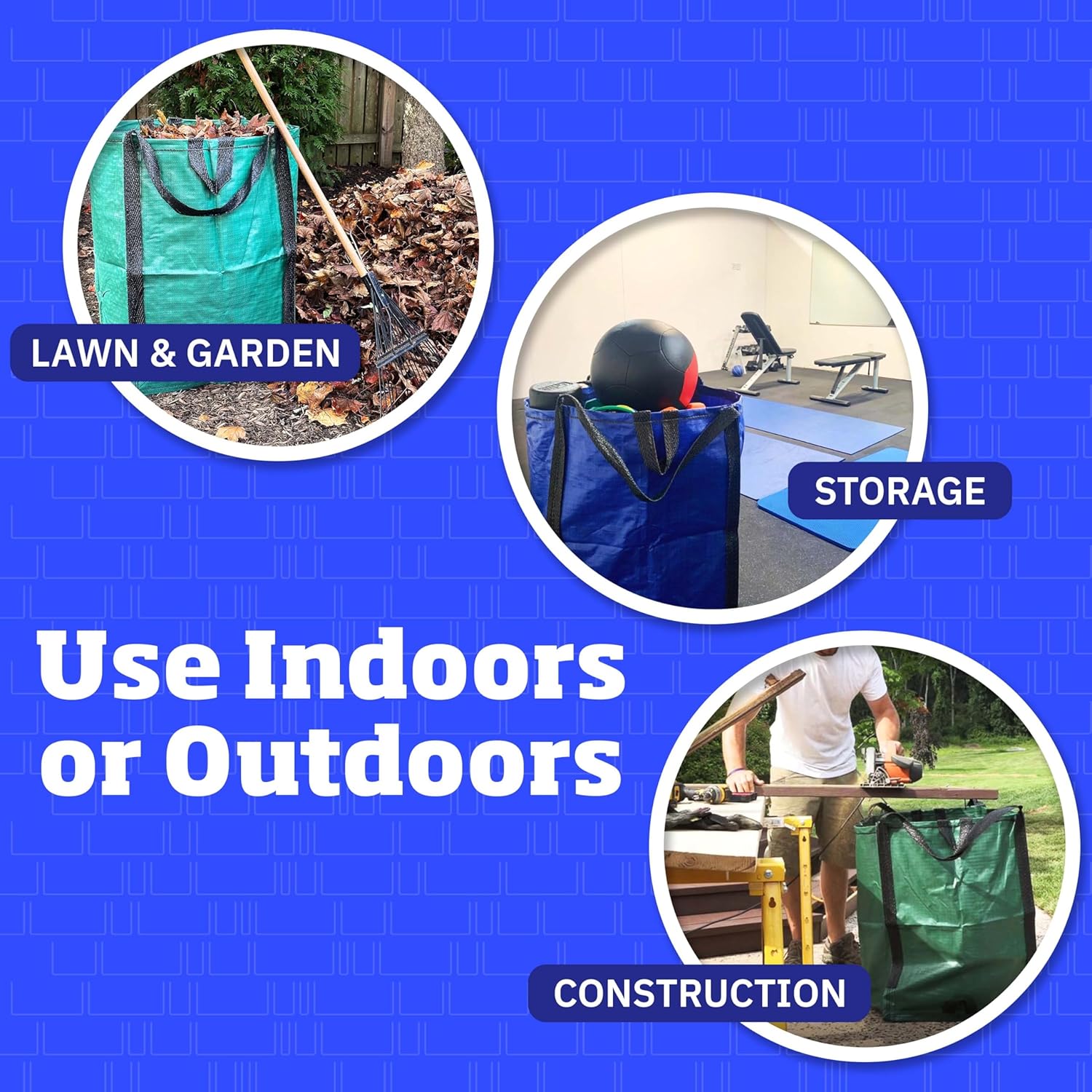 DURASACK Heavy Duty Home and Yard Bags 48-Gallon Reusable Self-Standing Lawn and Leaf Bags Garbage
