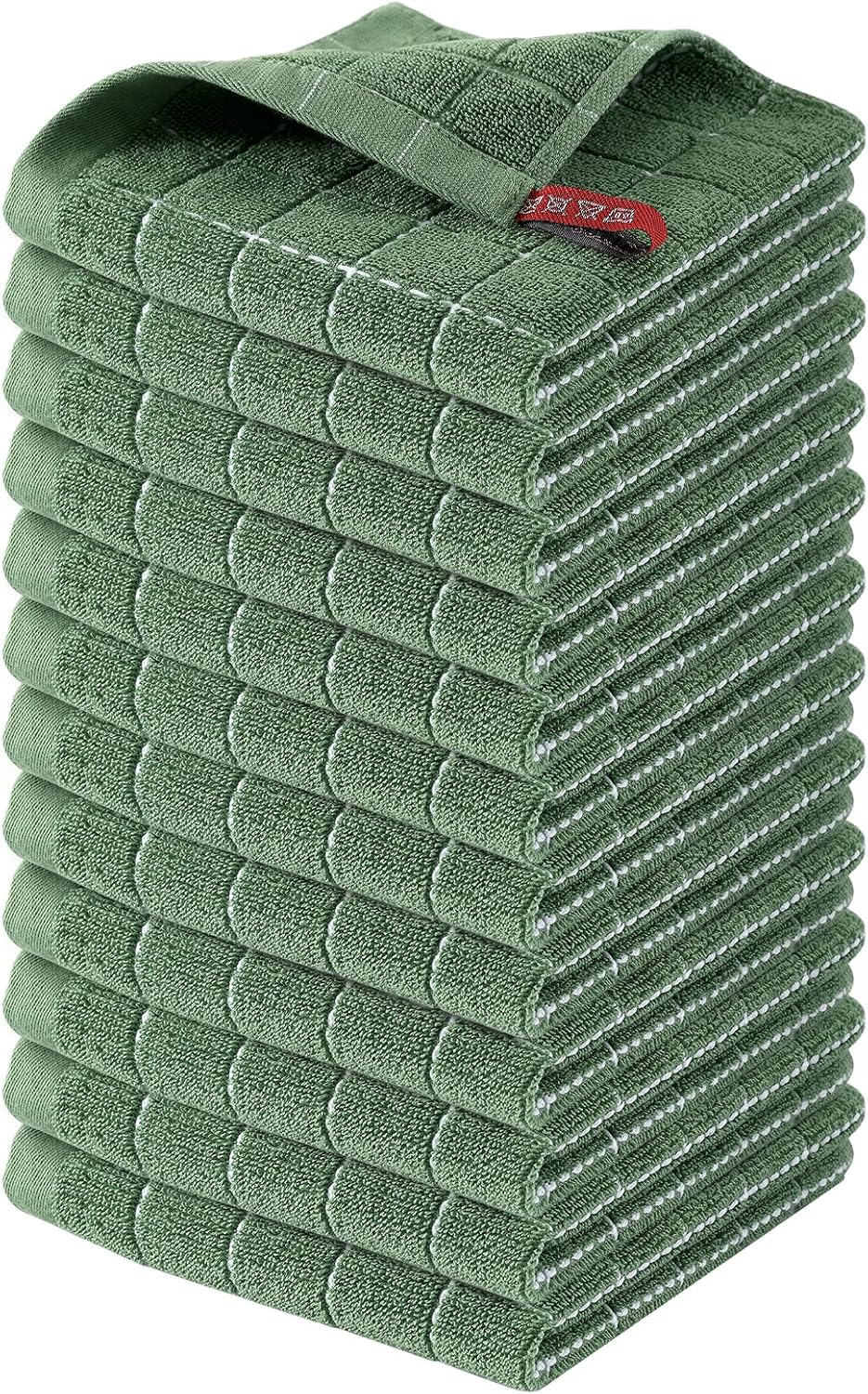 Homaxy 100% Cotton Terry Kitchen Dish Cloths, Ultra Soft and Absorbent Dish Towels for Kitchen