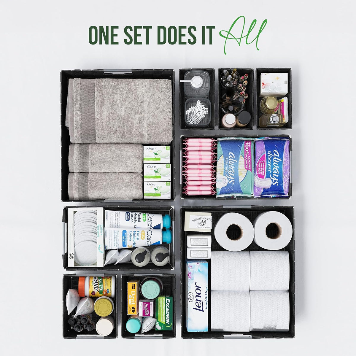 Baskets For Organizing Set Of 9 Black - Storage Baskets For Shelves - Perfect Closet Organizer
