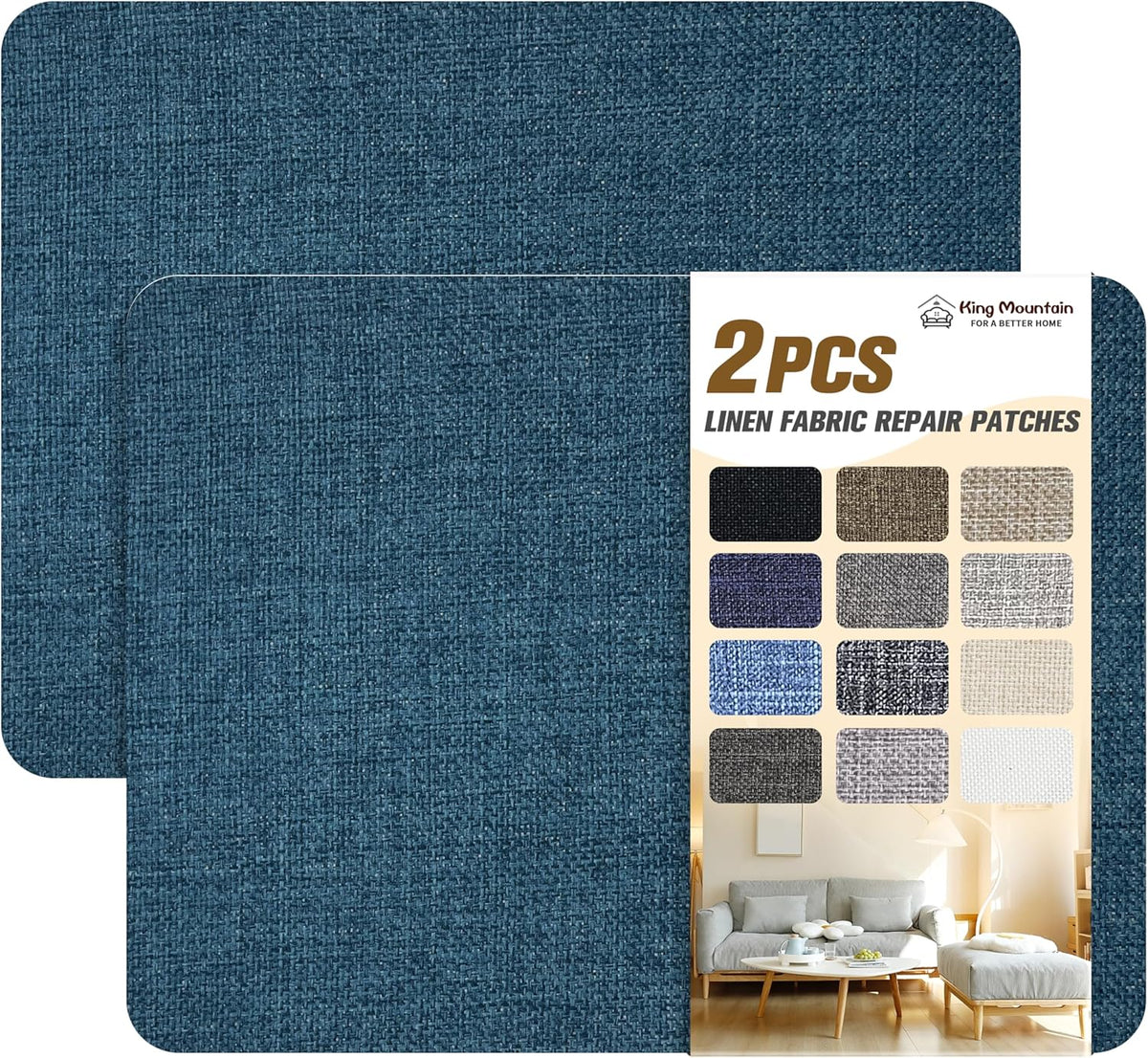 Coarse Linen Repair Patches, Self-Adhesive Linen Fabric Patches, 8X11 inch 2 PCS, Multi Color, Can