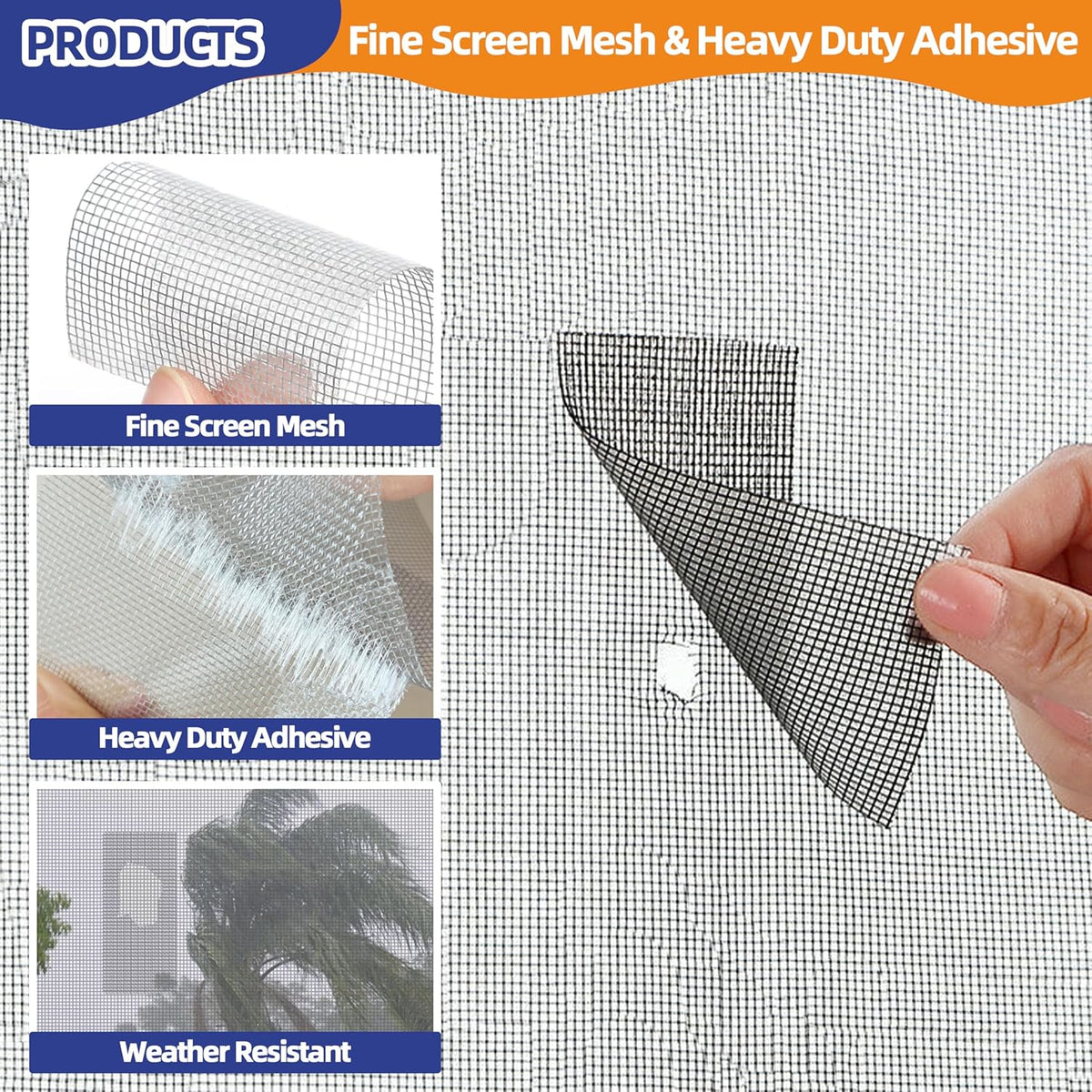 KING MOUNTAIN Grey Window Screen Repair Tape,3inX15FT Heavy Duty Screen Repair Kit for Window