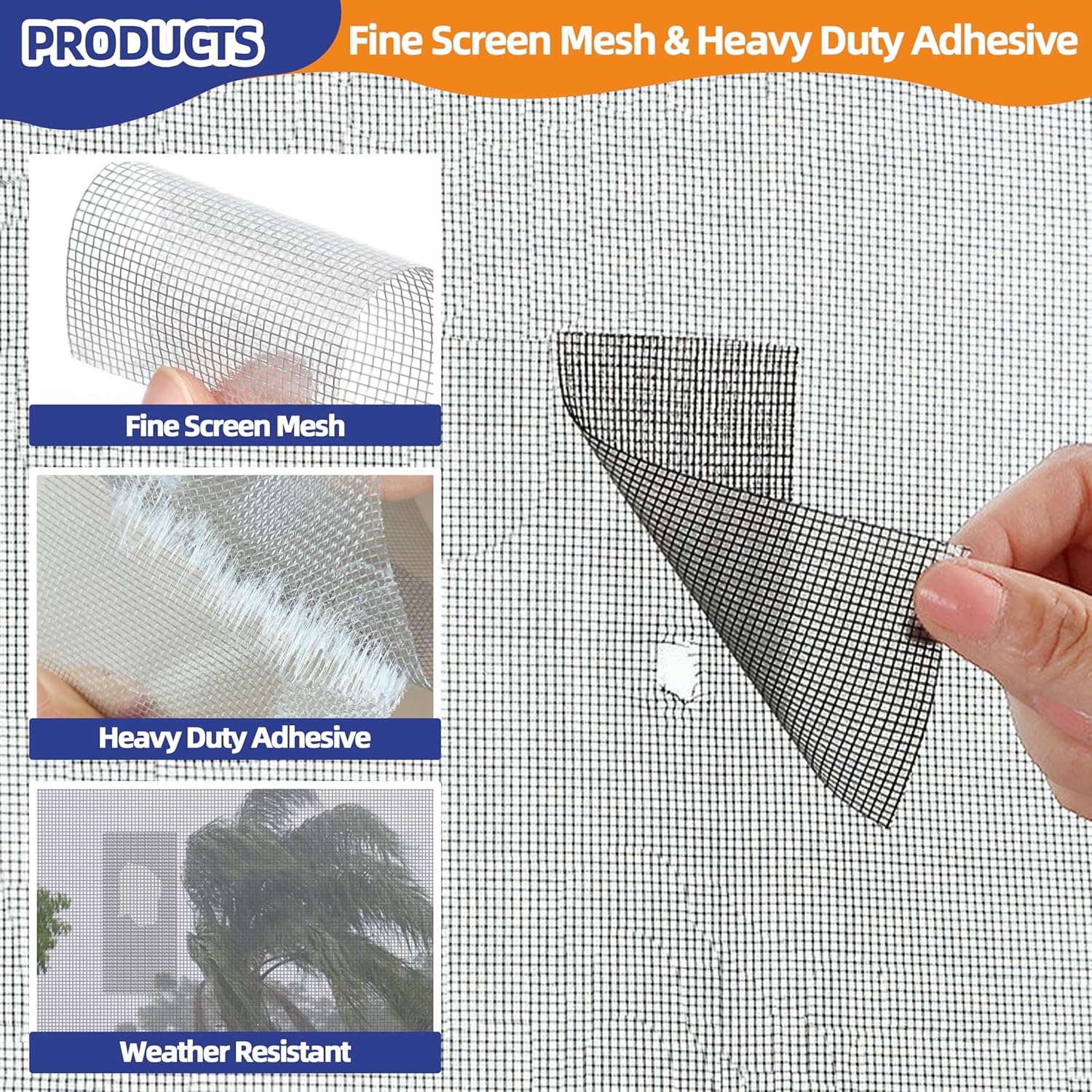 KING MOUNTAIN Black Window Screen Repair Tape,3inX15FT Heavy Duty Screen Repair Kit for Window