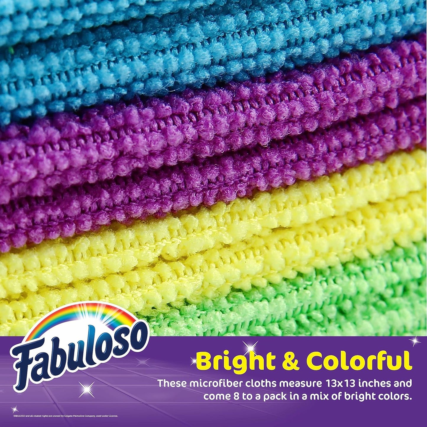 Fabuloso Microfiber Cleaning Cloths, Rainbow - Lint-Free, Scratch-Free Cleaning Cloths for Surfaces