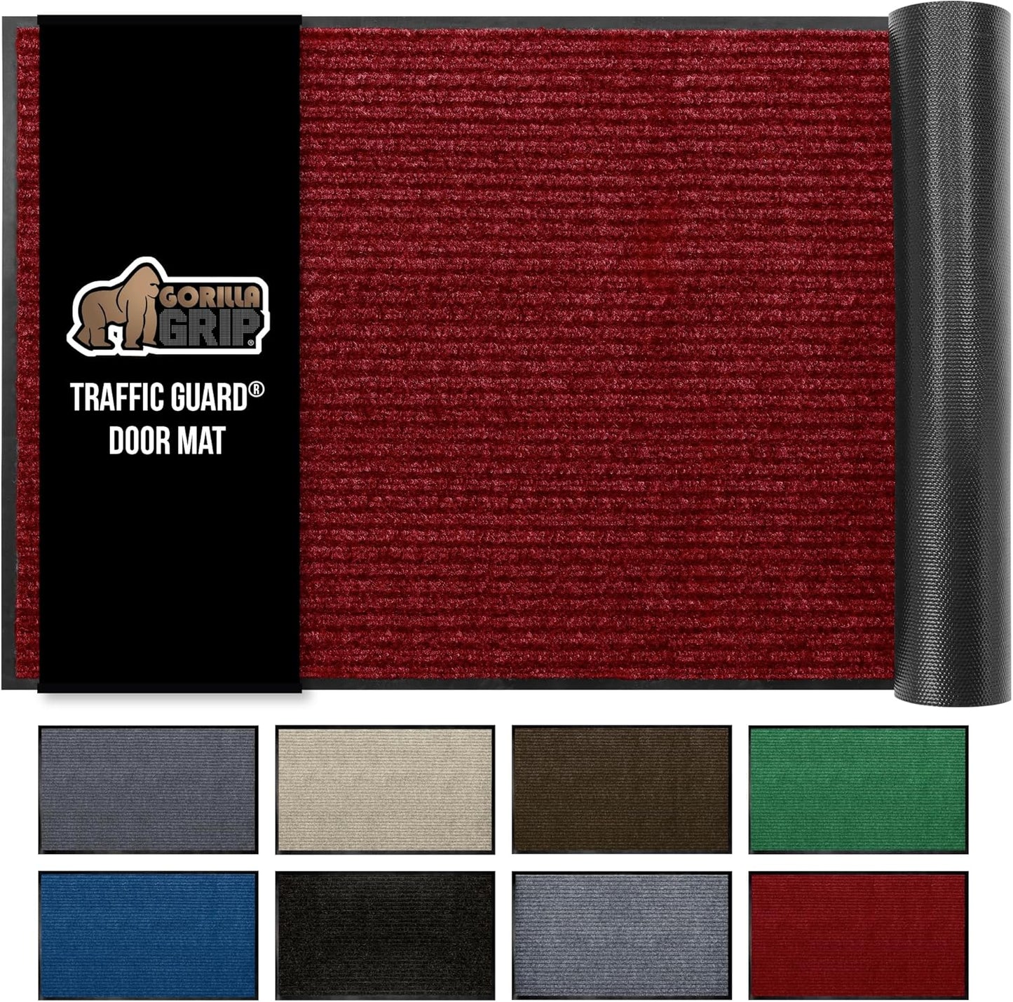 GORILLA GRIP Traffic Guard Door Mat, Heavy Duty Welcome Mats, Commercial Office Space Doormat