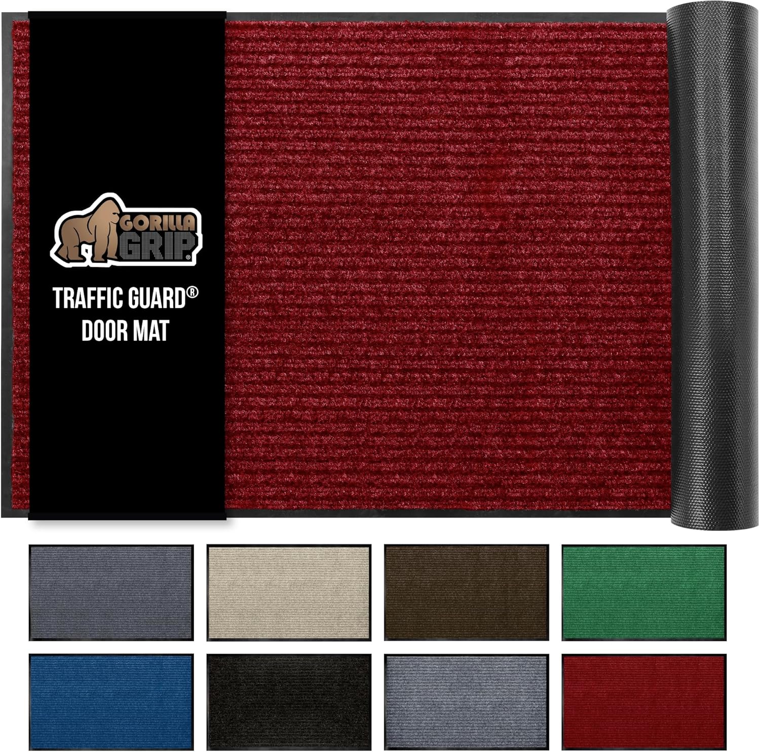 GORILLA GRIP Traffic Guard Door Mat, Heavy Duty Welcome Mats, Commercial Office Space Doormat
