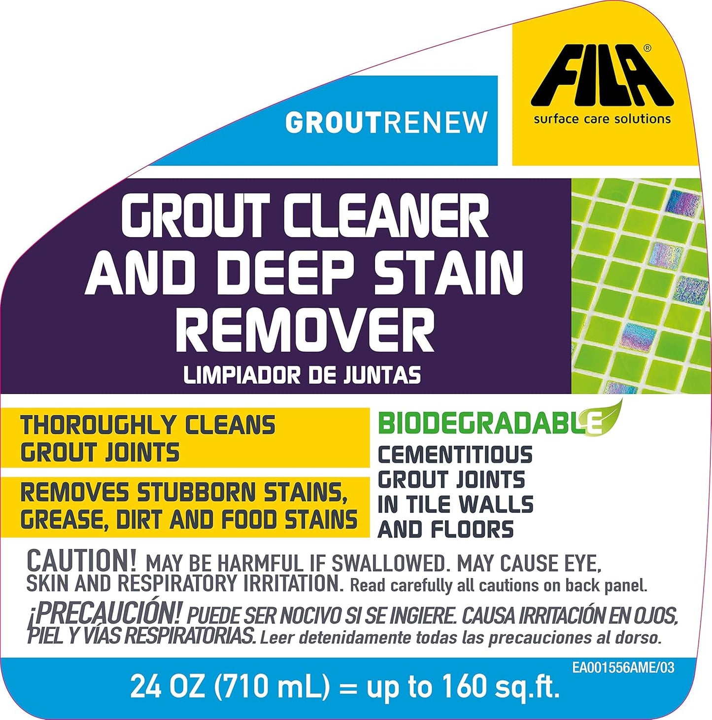 FILA Filagrout Net 24 OZ, Grout Cleaner for Tile Floors, Ceramic Tile and Porcelain Tile, Non-acid