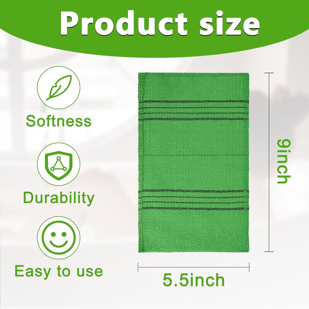 15 Pcs Korean Exfoliating Mitt, 9*5.5 in Gentle Exfoliating Korean Scrub Mitt, Large Korean