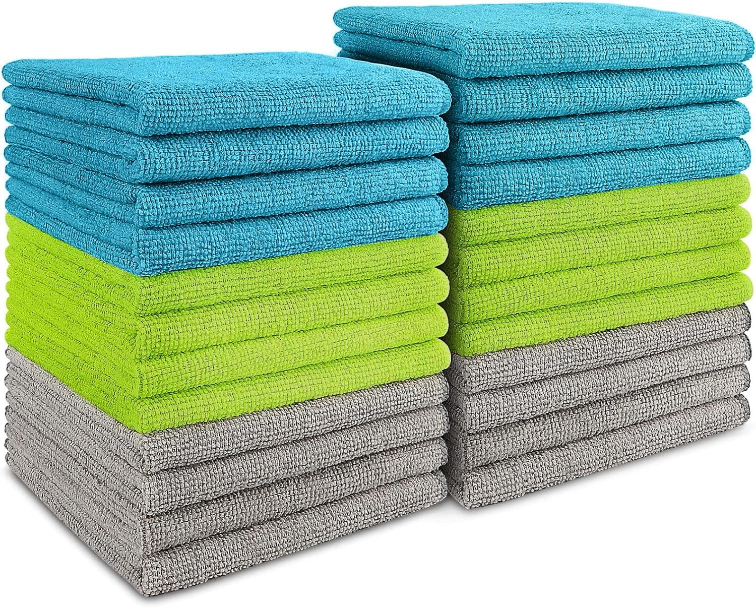AIDEA Microfiber Cleaning Cloth-24PK, Soft Microfiber Towels for Cars, Absorbent Cleaning Rags