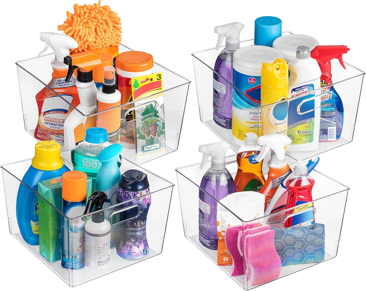 ClearSpace Clear Plastic Storage Bins – XL 8 Pack Perfect Kitchen or Pantry Organization Fridge