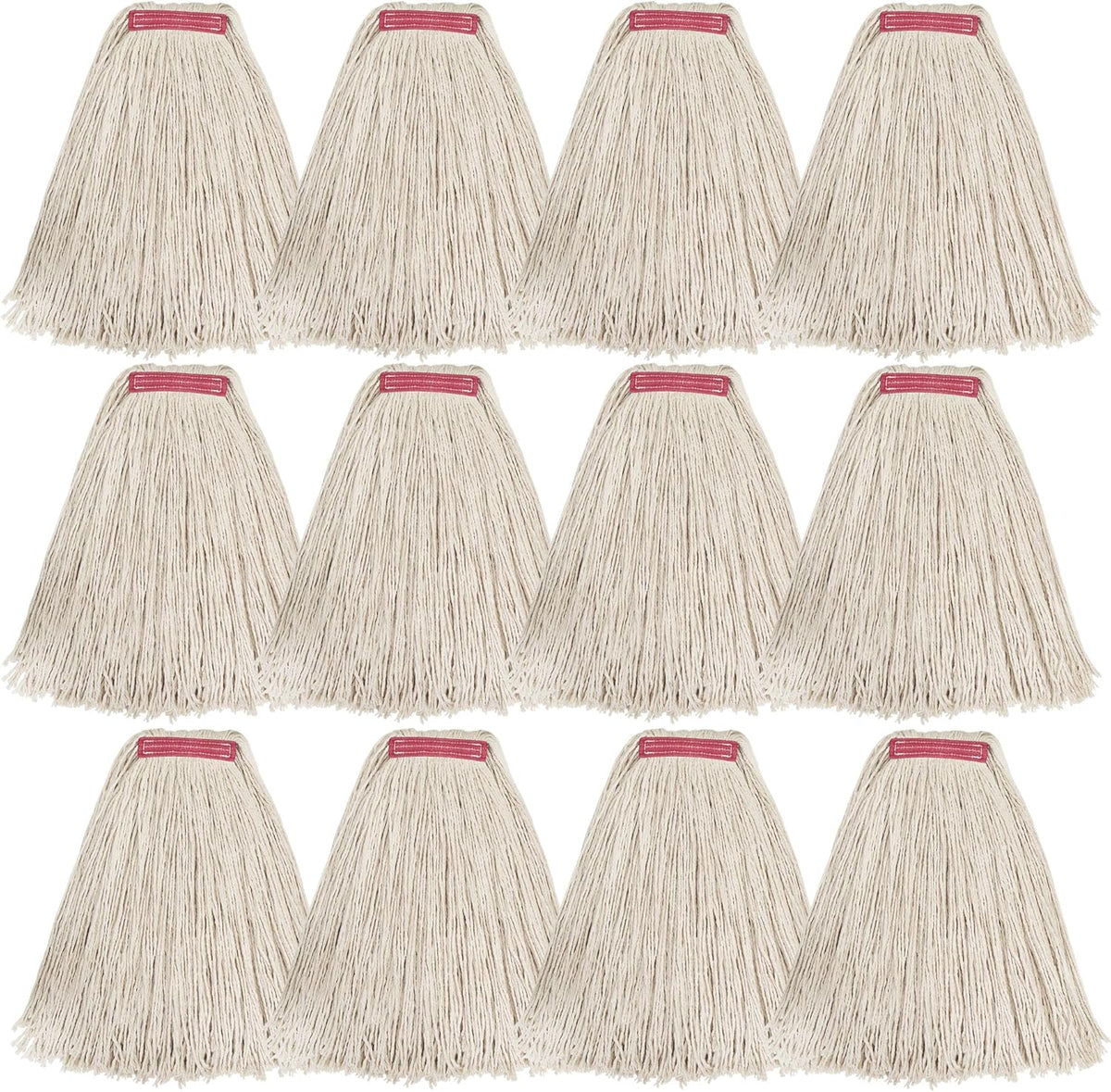 Matthew Cleaning 20oz 12Pack Cotton Mop Head Replacement,Looped-Open String Heavy Duty String Mop