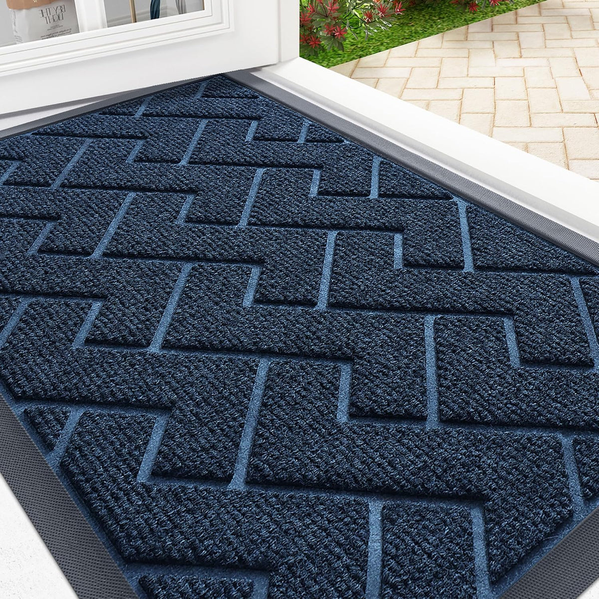 OLANLY Front Door Mat Indoor Outdoor Entrance, Waterproof All-Season, All-Weather Doormat, Sturdy