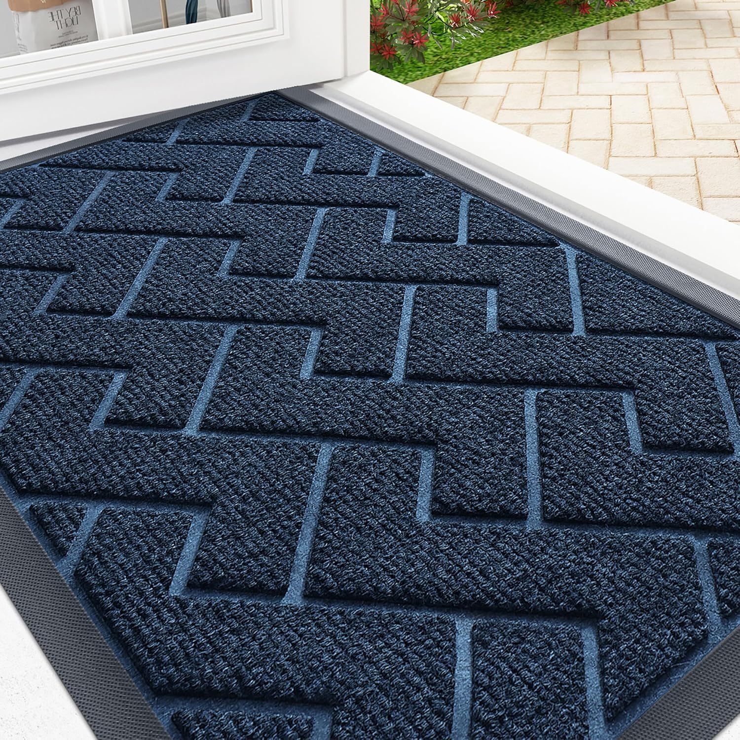 OLANLY Front Door Mat Indoor Outdoor Entrance, Waterproof All-Season, All-Weather Doormat, Sturdy