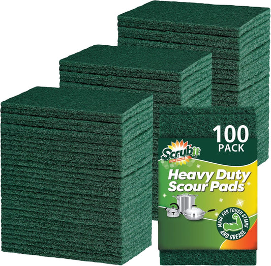 SCRUBIT Scouring Pad - Heavy Duty Scrub Pads for Cleaning Dishes - Non-Scratch Reusable Scrubbing