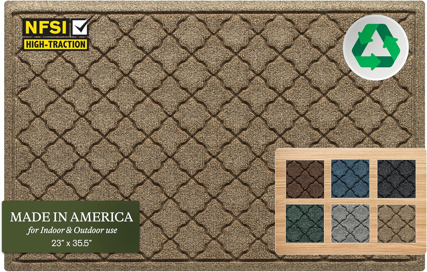 WaterHog Heavy Duty Doorway Mat, 2' x 3', Made in USA, Durable & Skid-Resistant Entryway Mat