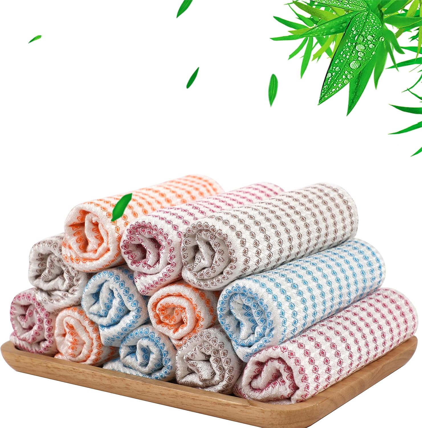 Kitchen Washcloths 12 Pack, 10x14 Inch Small Dish Cloth for Washing Dishes, Lint Free Fast Dry