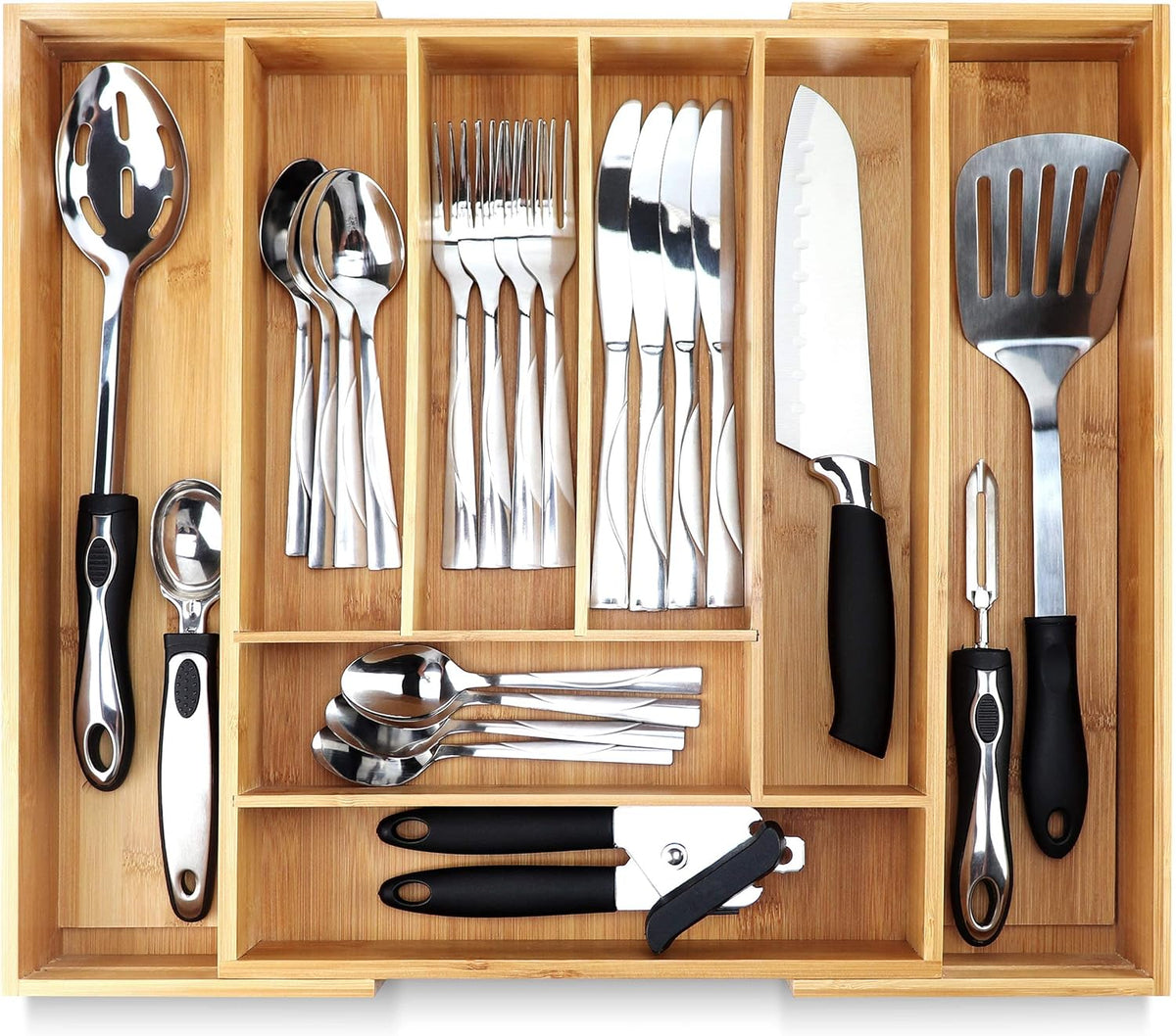 Silverware Tray for Drawer Organizer,Kitchen Drawer Organizer,Cutlery Organizer in Drawer, Flatware